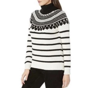 Ralph Lauren Rollkragenpullover schwarz weiß Baumwoll-Wollmischung Größe Medium D19 - Bild 1 von 6