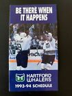 Hartford Whalers (NHL) Pocket Schedule-1993-1994