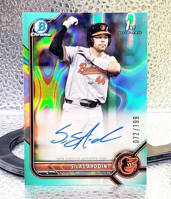 Silas Ardoin - 2022 Bowman Chrome RC Aqua Lava Refractor AUTO (#SN /199) - Image 1 of 4