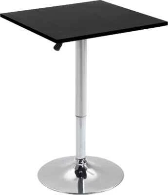 Tavolo Quadrato Regolabile in Altezza per Bar Soggiorno Cucina 835303BK - Immagine 1 di 4