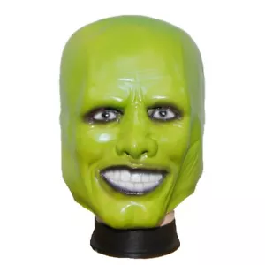 Deluxe 'The Mask' Green Mask Latex Full Head Jim Carrey Fancy Dress Mask - Picture 1 of 1