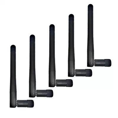5PCS Black RP-SMA Male Booster Antenna For WiFi 2.4GHz/5Ghz Wireless Router Card - Image 1 of 4