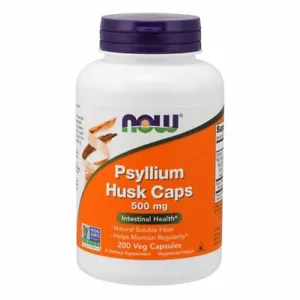 Psyllium Husk 500 mg 200 Caps By Now Foods - Picture 1 of 1