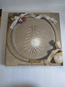 Indiana Glass Hometrends Christmas Tree 13" Serving Platter 16 K gold trim.Box - Picture 1 of 7