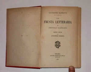 La Frusta letteraria di Aristarco Scannabue - Giuseppe Baretti - Verona 1897 - Imagen 1 de 7