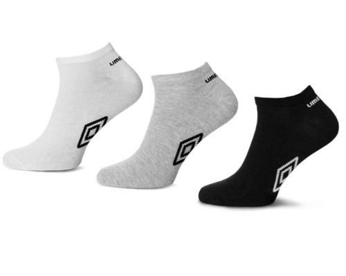 New Men's Official Summer Umbro Trainer Socks White Black Size 6-11