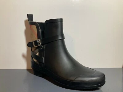 全新 BURBERRY Check 短橡胶谜语雨靴 35 欧元 美国 5 — 第 1/4 张图片
