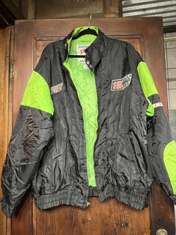 Vintage Bobby Labonte Jacket NUTMEG NASCAR  Mens XL Black Green Red Full Zip Cover