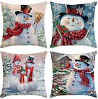 Christmas Snowman Pillow Covers 18 X 18 Inch Set Of 4 Winter Decorative Throw Pi