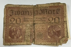 (2) 1918 20 Mark Berlin Italy Military Line 5 Francs lot of 8 - Picture 1 of 8