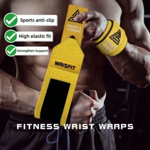 1Pair Wrist Wraps Fitness Wrist Support Straps Adjustable Sport Wristband Unisex - Picture 1 of 12
