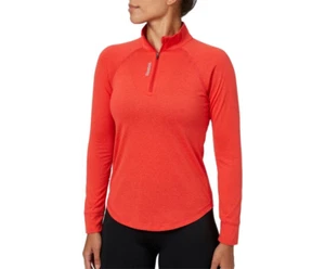 Reebok Women's Performance Heather Quarter Zip Camisa de manga larga - Imagen 1 de 21