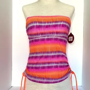 Bandeau Strapless Tankini Swimsuit Top Juniors Sz S Multicolor NO HALTER STRAP - Picture 1 of 12