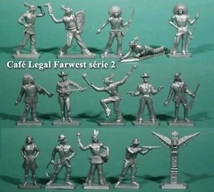 Café Legal, Farwest, série 2 complète de 64 figurines en plastique gris - Bild 1 von 5