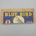 Vintage Blue Bird Pear Wooden Crate End Wenoka USA 11.5in x 5in