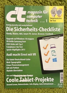 Heise CT Magazin Zeitschrift - c't Heft 1 / 2016 - Bild 1 von 1