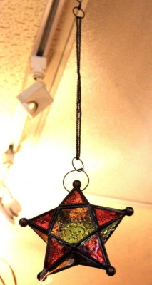 Lote de 9 Candelabros Estrella Hermoso Regalo Ventana Porche Decoración Vidrio Alta Calidad Foto 1 de 4