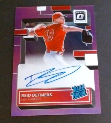2022 Donruss Optic Rated Rookies Signatures Purple #RRSRD Reid Detmers 26/100 - Image 1 of 3