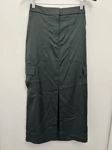 House of Harlow Women's Satin Cargo Skirt Black High Waist Pockets Size XXS NWOT - Picture 1 of 5