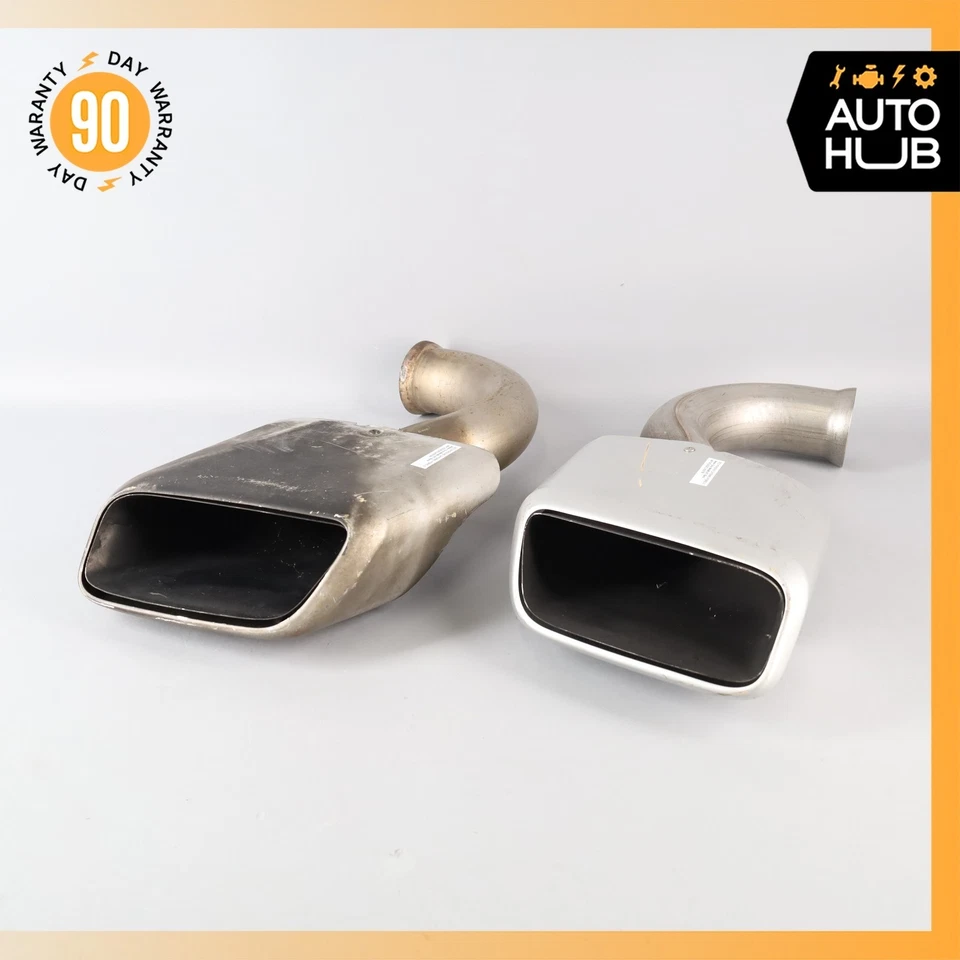 11-14 Porsche Cayenne 958 S Hybrid Exhaust Mufflers Muffler Tips Set OEM - Image 1 of 4