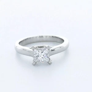 Platinum Solitaire Engagement Ring 1.09 Carat Princess Lab-Grown Diamond H VS2 - Picture 1 of 5