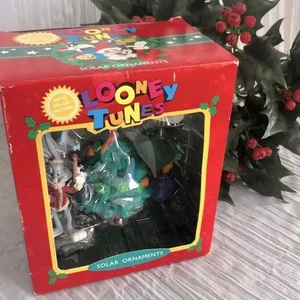 LOONEY TUNES BUGS BUNNY as Santa Claus w/ Christmas tree solar ornament in box - Picture 1 of 13