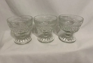 Anchor Hocking Set of 3 Wexford Clear Glass Dessert/Sherbet Dishes 3.5" - Picture 1 of 4