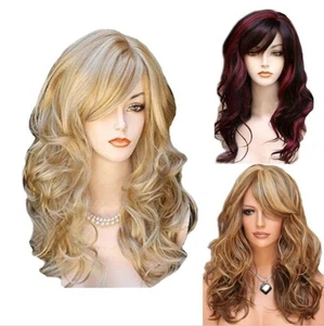 Women's Wig Long Wavy Curly Wig Ladies Hair Fluffy Wig Blonde Red Wigs - Picture 1 of 7