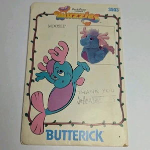 Vtg 1985 BUTTERICK Walt Disney WUZZLES MOOSEL #3503 Pattern Stuffed Unused New - Picture 1 of 3