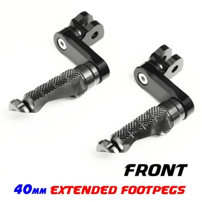 Clavijas delanteras negras R-FIGHT de 40 mm de extensión para Kawasaki ER-6F Ninja 650R 09-16 15 Foto 1 de 4