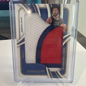 2021-22 Panini Immaculate Cade Cunningham Jersey Number 1/7 Game Used Pistons - Picture 1 of 6