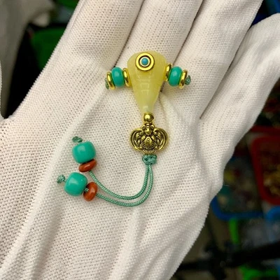 Resin Turquoise Inlay Bead Set Nepal Cloisonne Cloud Bodhi Spacer Accessories - Image 1 of 3