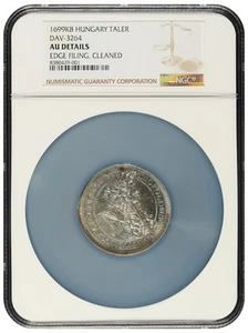 Hungary Leopold I Silver 1699 KB Thaler 45mm NGC AU53 RARE Dav-3264 KM# 214.8 - Picture 1 of 2