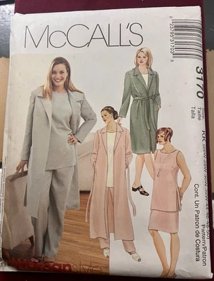 McCalls Pattern 3170 Womens Coat Pants Skirt Belt Career Uncut Size KK 26W-32W - Image 1 of 3