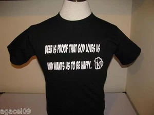 BEER IS PROOF FUNNY SLOGAN MEN BLOKE T-SHIRT GIFT - Picture 1 of 3