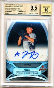 2010 BOWMAN MIKE FOLTYNEWICZ BLACK REF /25 BGS 9.5 AUTO - Picture 1 of 1