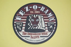 Tiki Polynesian Pop Mid Century Modern Drink Coaster Fez-O-Rama Velvet Fezzes - Picture 1 of 2