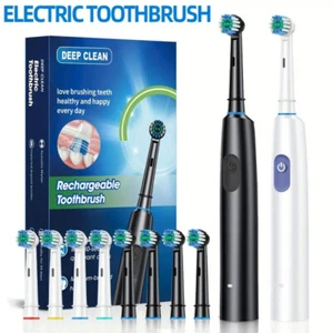 Rotating Rechargeable Electric Toothbrush With 4 Brush Heads, 5 Modes, Timer - Picture 1 of 25