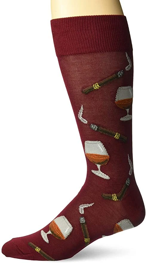 Calcetines Hotsox para hombre de coñac y cigarros, vino, 1 par, zapatos para hombre talla 6-12,5 Foto 1 de 1