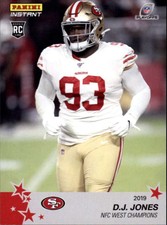2019 Panini Instant Football Playoffs #208 D.J. Jones San Francisco 49ers Print 
