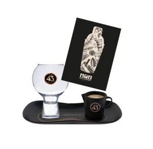 Licor 43 Espresso Service Set Tablett, Espresso Kännchen / Kanne und Glas mit E - Bild 1 von 4