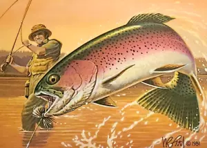 1982 Wisconsin francobollo trota arcobaleno firmato edizione limitata stampa di Nick R. Pitl - Foto 1 di 1