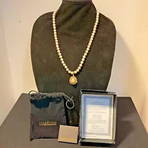 Joan Rivers Classic Collection Faux Pearl 24" Necklace Teardrop Pendant Bag Box - Picture 1 of 15