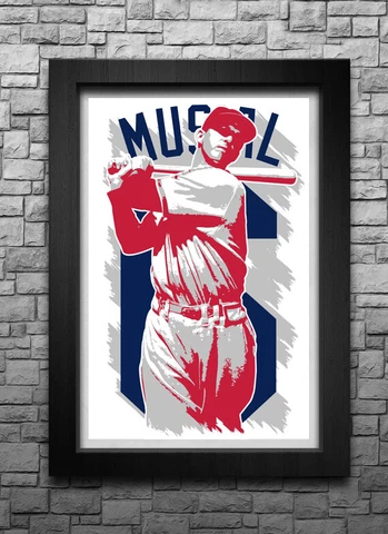 STAN MUSIAL art print/poster ST. LOUIS CARDINALS FREE S&H! JERSEY Q9 Cover