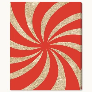 Wynwood Studio Abstract Contemporary Art Retro Glam Candy Cane 30" x 36" - Picture 1 of 6