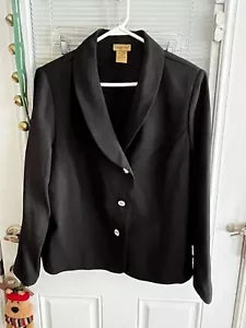 Midnight Velvet Jacket Black Formal 3 Button Blazer Worn Once Sz 18 - Picture 1 of 4