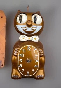 KIT animato vintage anni 60 CAT KLOCK D8 orologio da parete gioiello coda mancante -per ricambi - Foto 1 di 21