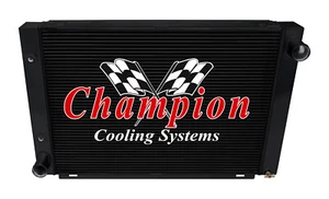 ER Champion 3 Row Black Finish Radiator for 1966 1967 Lincoln Continental V8 Eng - Foto 1 di 8