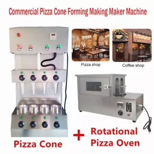 ✅Máquina formadora de cono de pizza eléctrica con 4 moldes + horno de pizza giratorio 2000 W - Imagen 1 de 11