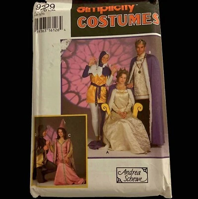 Patrón de Disfraz Medieval Andrea Schewe Bufón Cabo Real Teatro Simplicidad 9229 Foto 1 de 4